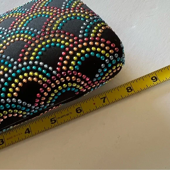 KURT GEIGER LONDON BLACK RAINBOW EAGLE CLUTCH BLACK NWOT
